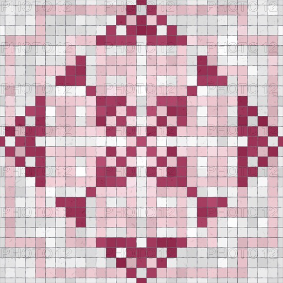 Mosaic tiles decorative background, seamless repeating vector pattern template for wallpaper,