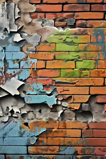AI generated picture of an urban wall covered with graffiti