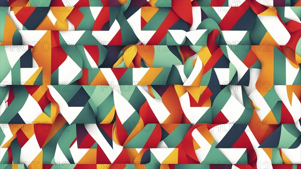 Minimalist rendering showcasing a vibrant abstract painting as a symbol for human resilience, AI