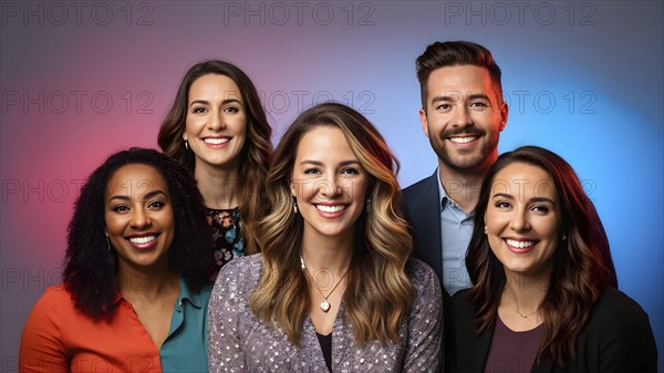 AI generated collection of headshots featuring a diverse range of smiling individuals