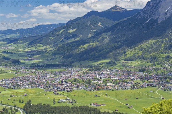 Mountain panorama from south-west on Oberstdorf, Oberallgäu, Allgäu, Bavaria, Germany, Europe