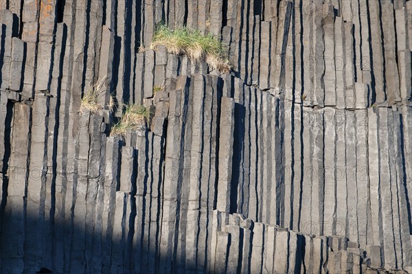 Basalt columns, columnar basalt, Hofsos or Hofsós, Skagafjörður, Norðurland, Iceland, Europe