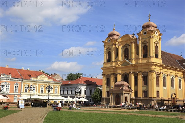 Banat, Timisoara, Timisoara, Old Town, Catholic Cathedral at Piata Unirii, Unification Square,
