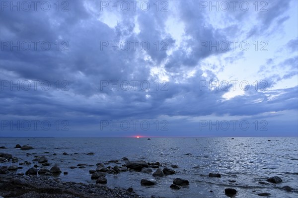 Natural beach with rocks on the island of Poel, Baltic Sea, Mecklenburg-Western Pomerania, Germany,