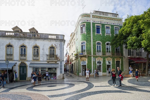 Praca Luis de Camoes square in the old town centre, Lagos, Algarve, Portugal, Europe