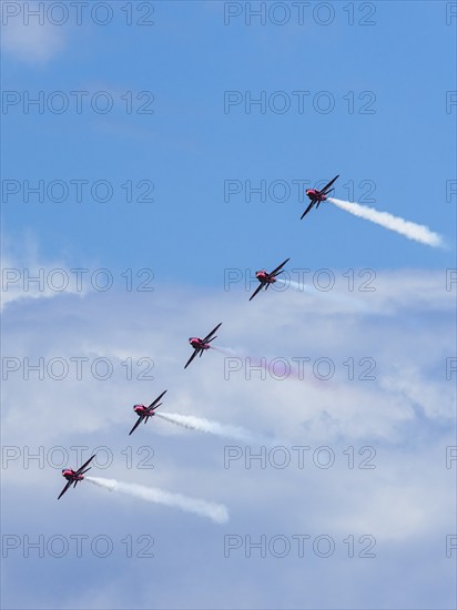 Red Arrows, Royal Air Force Aerobatic Team, Airshow 2024, Teignmouth, Devon, England, United