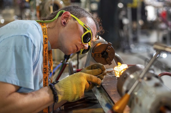 Detroit, Michigan, Artists create glass and other artworks at the Michigan Glass Project's annual