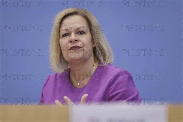 Nancy Faeser (SPD), Federal Minister of the Interior and Home Affairs, recorded during the