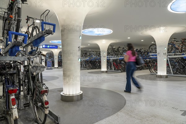 New bicycle car park at Amsterdam Central station, Stationsplein, space for around 7000 bicycles,