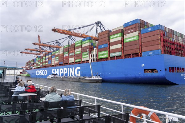 Harbour tour in the seaport of Rotterdam, Maasvlakte 2, container terminals, container ships,