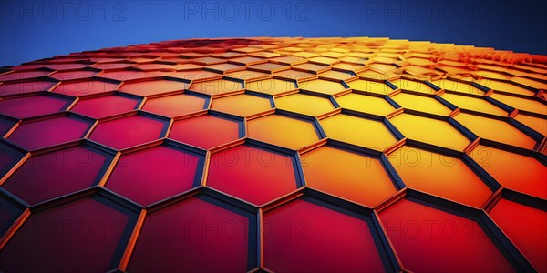 Abstract artwork based on the hexagonal patterns of a honeycomb highlighting efficient structural