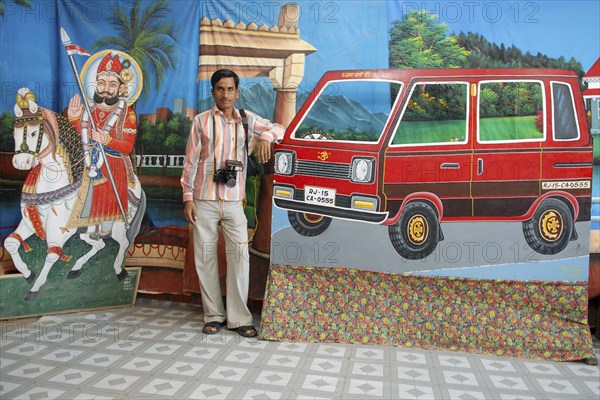 Photographer, photo studio, Ram Devra pilgrimage festival, Ramdevra, Pokaran, Rajasthan, North