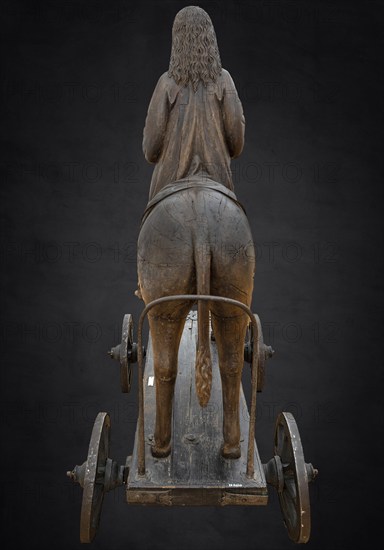 Christ on the Palm Donkey, c. 1500, on a dark background, Zeppelin Museum, Friedrichshafen,