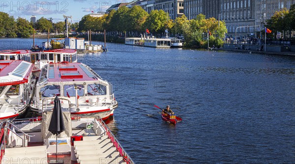 The Alster on Jungfernstieg, Hamburg, Germany, Europe