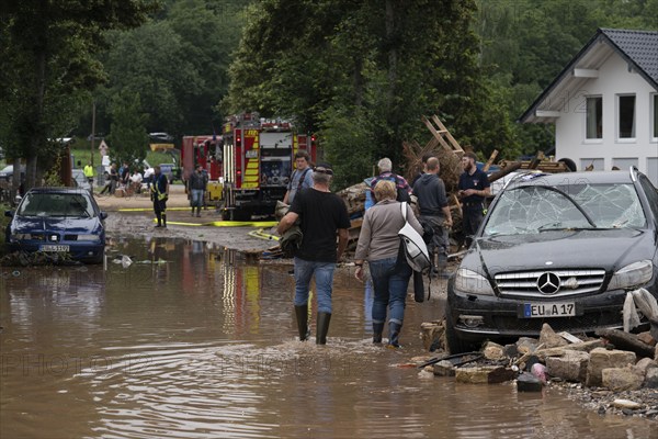 Flood in North Rhine-Westphalia, the village of Iversheim on the Erft was almost completely flooded