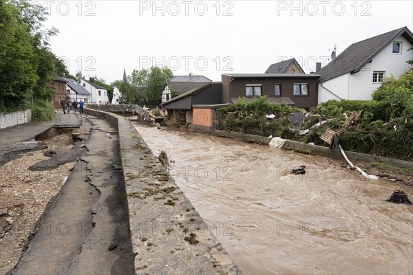 Flood in North Rhine-Westphalia, the village of Iversheim on the Erft was almost completely flooded