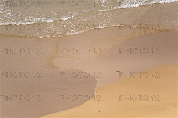 Fine sandy beach on the Atlantic coast. Camaret sur mer, Crozon, Finistere, Brittany, France,