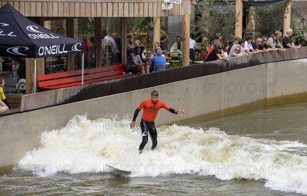 Surfing facility in the city centre of Rotterdam, Rif010, supposedly the world's first wave