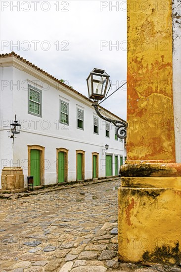 Houses and street in the historic city of Paraty in Rio de Janeiro, Brazil, Paraty, Rio de Janeiro,