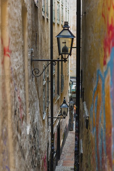 Narrow alley of Gamla Stan, old town, centre, attraction, famous, city centre, city trip, tourism,