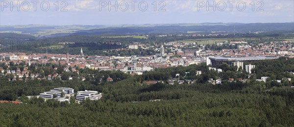Panoramic view of Kaiserslautern photographed from the Humberg tower