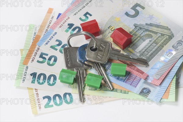 Symbol photo property financing, house, property, money, euro
