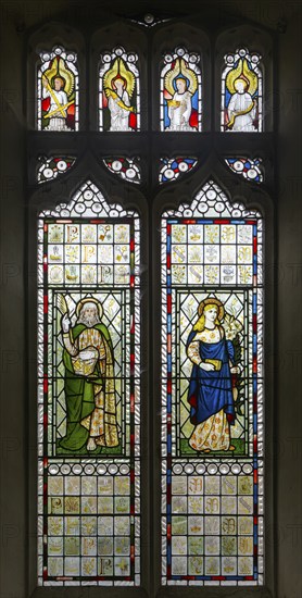 Stained glass window of Saint John (by William Morris) and Saint Mary (by Edward Burne-Jones) c