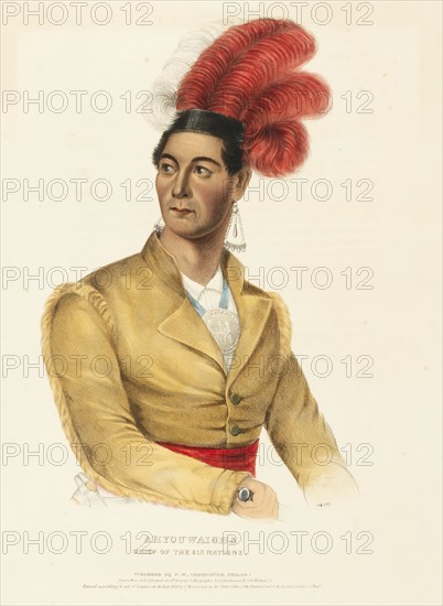 Ahyouwaighs. Chief Of The Six Nations (1838), Indians, Historical Indian tribes from North America,