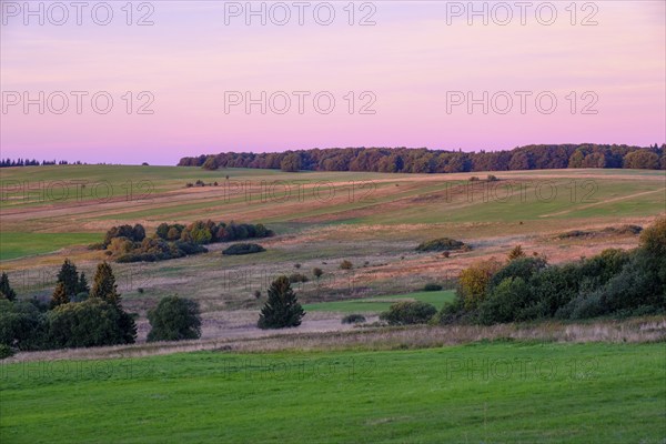 Sunrise, Hochrhönstraße, near Schwabenhimmel, UNESCO Biosphere Reserve, near Hausen, Rhön, Bavarian