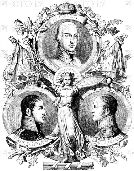 Portraits of the founders of the Holy Alliance, Emperor Francis I of Austria, King Frederick
