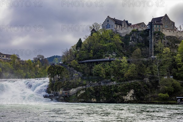 Rhine Falls and the Castle Laufen at Neuhausen in Schaffhausen, Switzerland, Europe