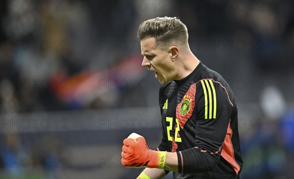Goalkeeper Marc-Andre ter Stegen GER gesture, gesture, fist, cheer, international match Germany GER
