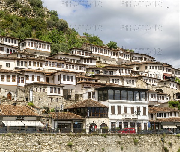 UNESCO World Heritage site, Ottoman architecture of buildings in the Mangalemi quarter of Berat,
