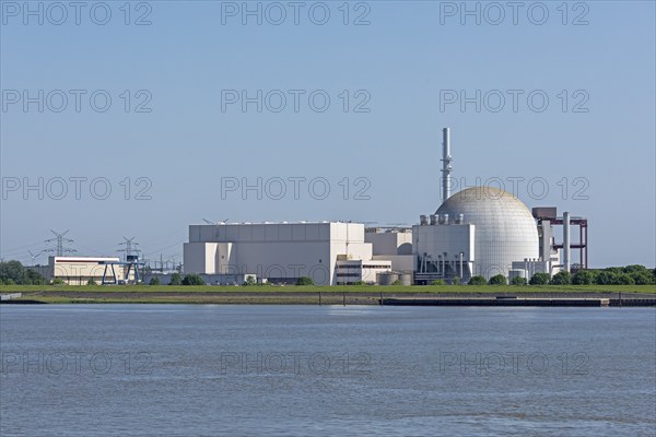 Brokdorf nuclear power plant, Elbe, Schleswig-Holstein, Germany, Europe