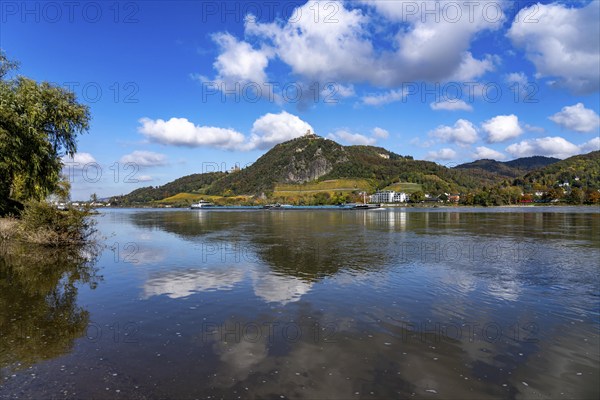 Drachenfels, a mountain in the Siebengebirge on the Rhine between Bad Honnef and Königswinter, with