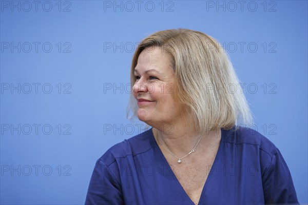 Nancy Faeser, Federal Minister of the Interior and Home Affairs, recorded during the Federal Press