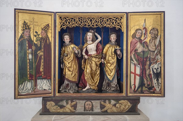 Sebastian Flügelalter from 1490, Church of St John and St Martin, Schwabach. Middle Franconia,