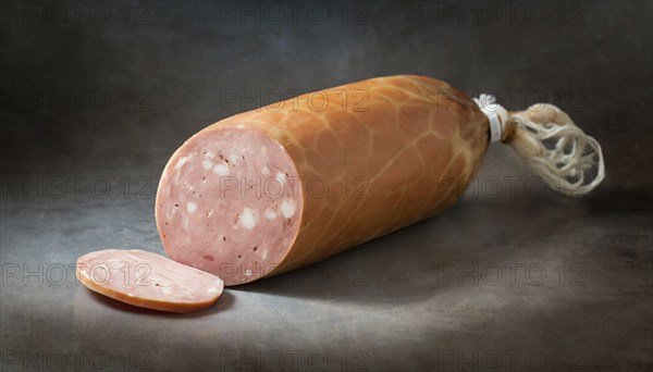Food, sausage, Italian mortadella in one piece, AI generated, AI generated