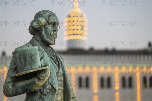 Bronze statue of Georg Carstensen, officer, entrepreneur and founder of the amusement and