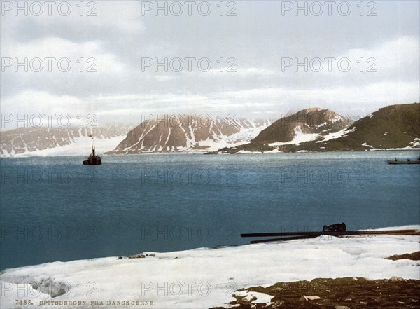 The Bay of the Danes, Spitsbergen, Norway, c. 1895, Historical, digitally restored reproduction