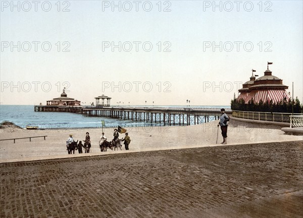 The Pier, Blankenberghe, Blankenberge, Belgium, ca 1890, Historical, digitally restored