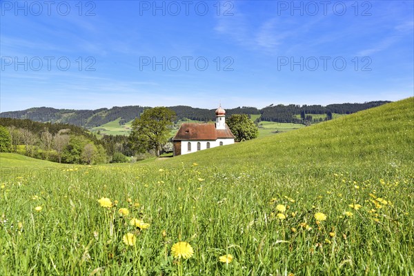 St Roch's Chapel near Waltrams in the Weitnau Valley, in Oberallgäu, Bavarian Swabia, Bavaria,