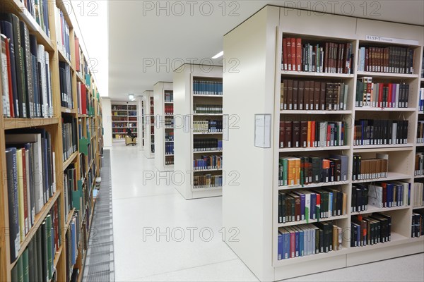 Shelves with books in the Berlin State Library in the Unter den Linden building The basic