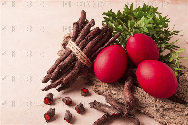 Madder dye, Endro, rhizome for egg coloring, viva magenta color, Easter, Georgia, Asia