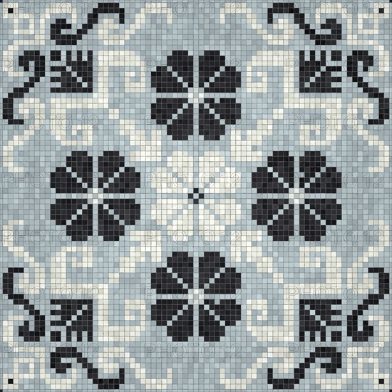 Mosaic tiles background, seamless vector pattern