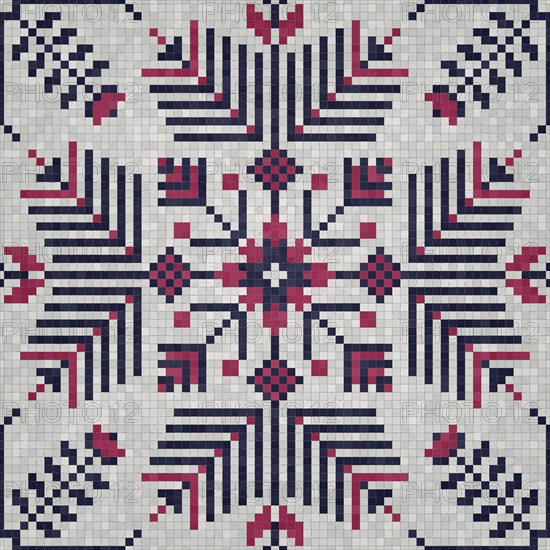 Mosaic tiles background, seamless vector pattern