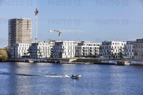 New buildings on the waterfront in Berlin's Spandau district. The new district is being built on