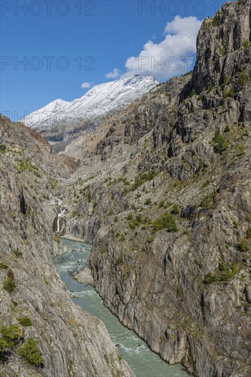 Massa Gorge, river, glacier, tourism, travel, Aletsch Glacier, Valais, Switzerland, Europe