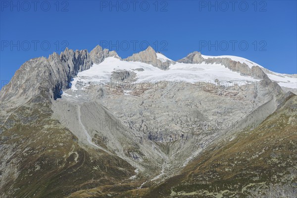 Mountain landscape in the Aletsch Arena, Tourism, Valais, Switzerland, Europe