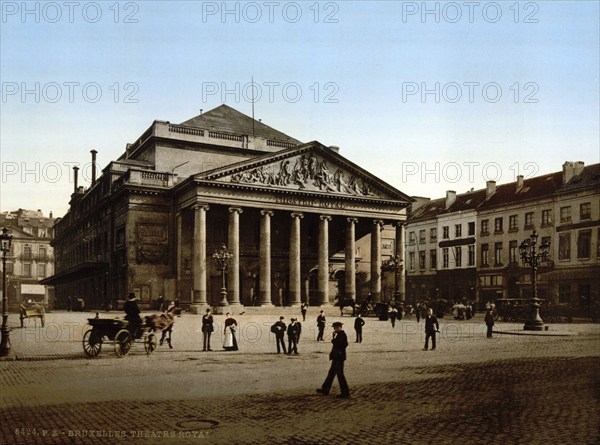 Royal Theatre, Brussels, Belgium, ca 1895, Historical, digitally restored reproduction from a 19th